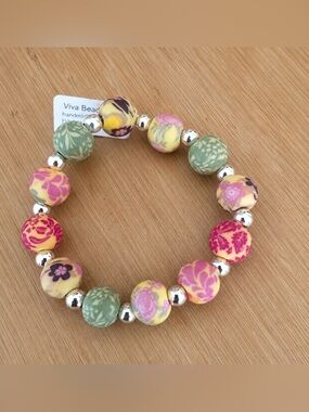 Viva beads handmade unique clay beaded bracelet
